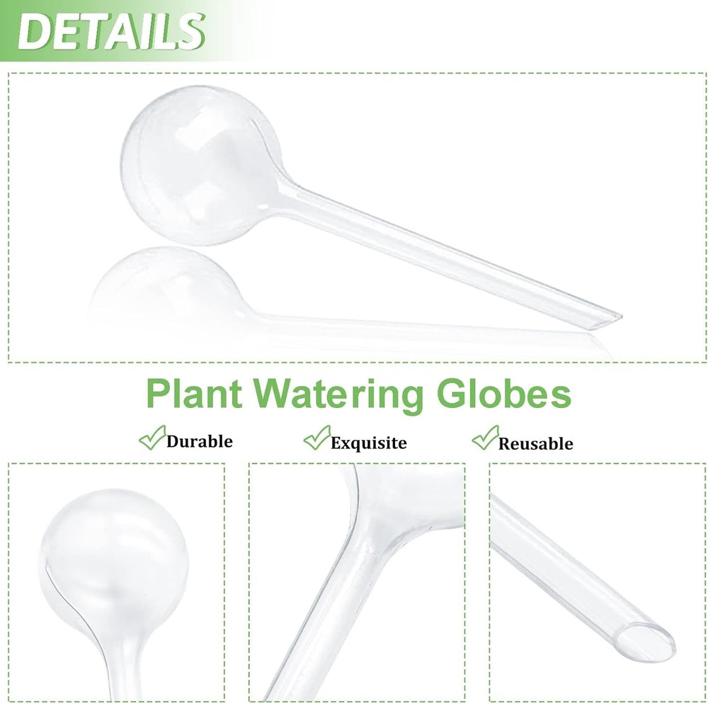 Automatic Plant Watering System - 8 Pcs Clear Globes for Hassle-Free Hydration