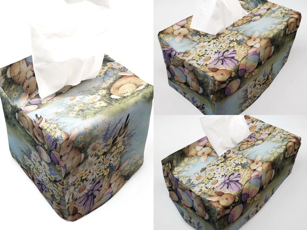 Easter Eggs & Bunnies Tissue Box Cover