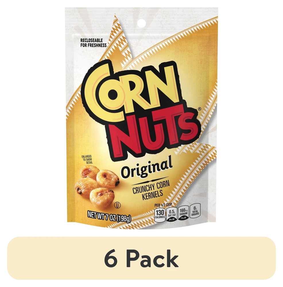 (6 pack) CORN NUTS Original Crunchy Corn Kernels Snack Ready-to-Eat Shelf-Stable