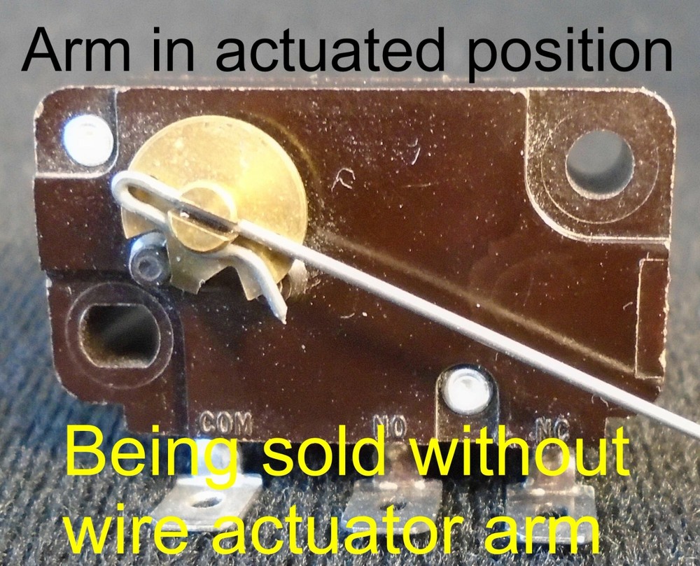 Cherry E51 Switch WITHOUT Actuator Arm, Clockwise to actuate, NEW, Sensitive