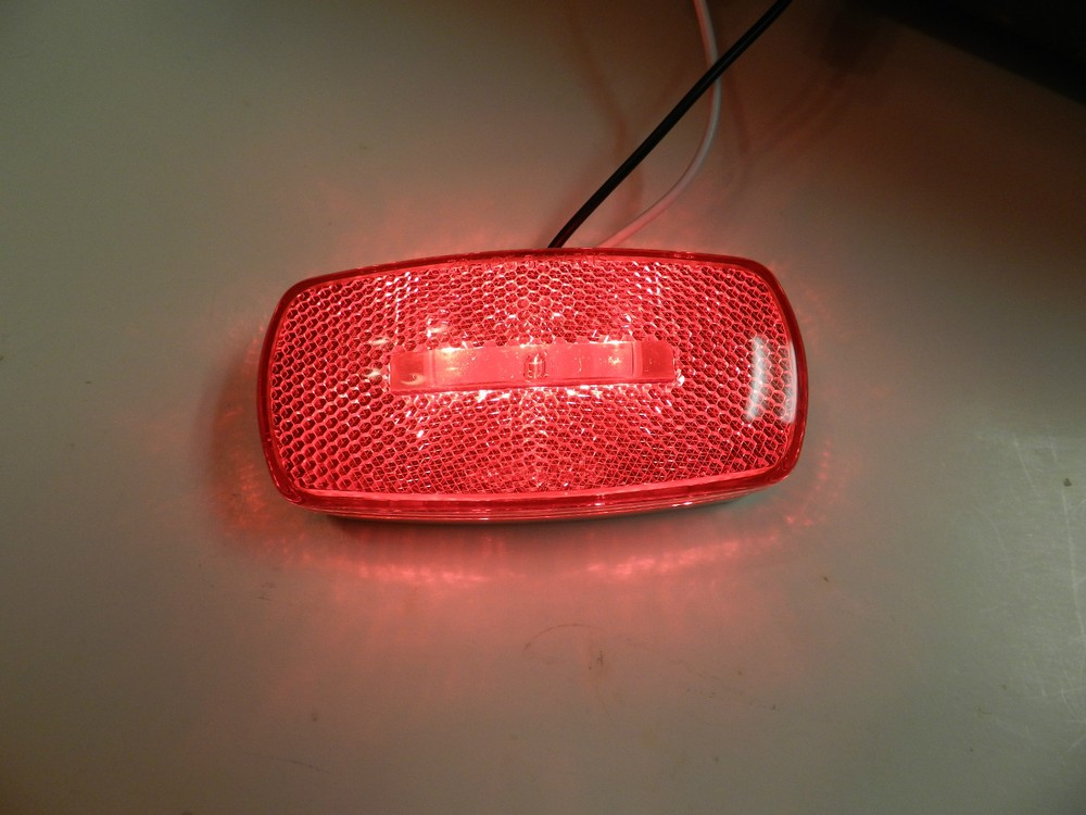 RED Camper Trailer RV Light 3 LED 2 x 4 surface mount Clearance marker