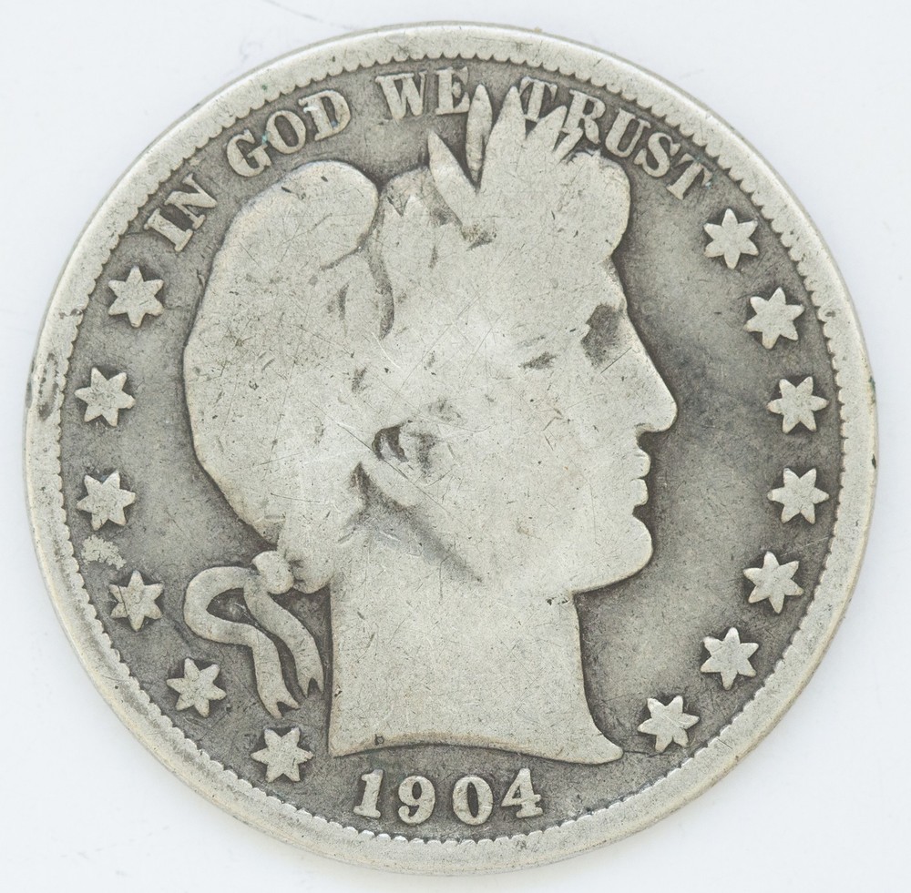 1904 -S Barber Silver half dollar - (AP 22196)