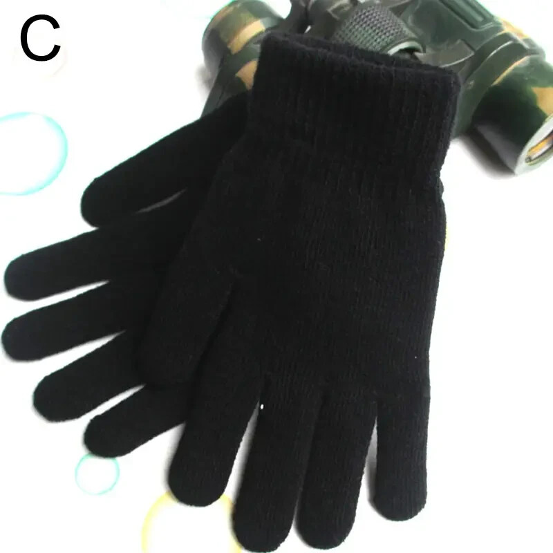 GLOVES, Autumn & Winter Solid Knit Thermal Gloves