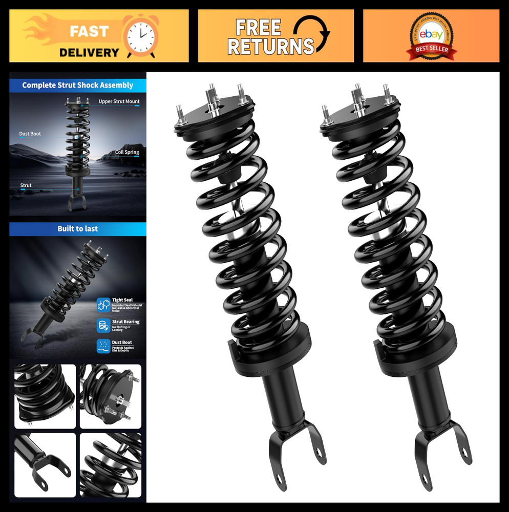 LEDKINGDOMUS Front Complete Strut Shocks and Coil Spring Assembly Compatible wit