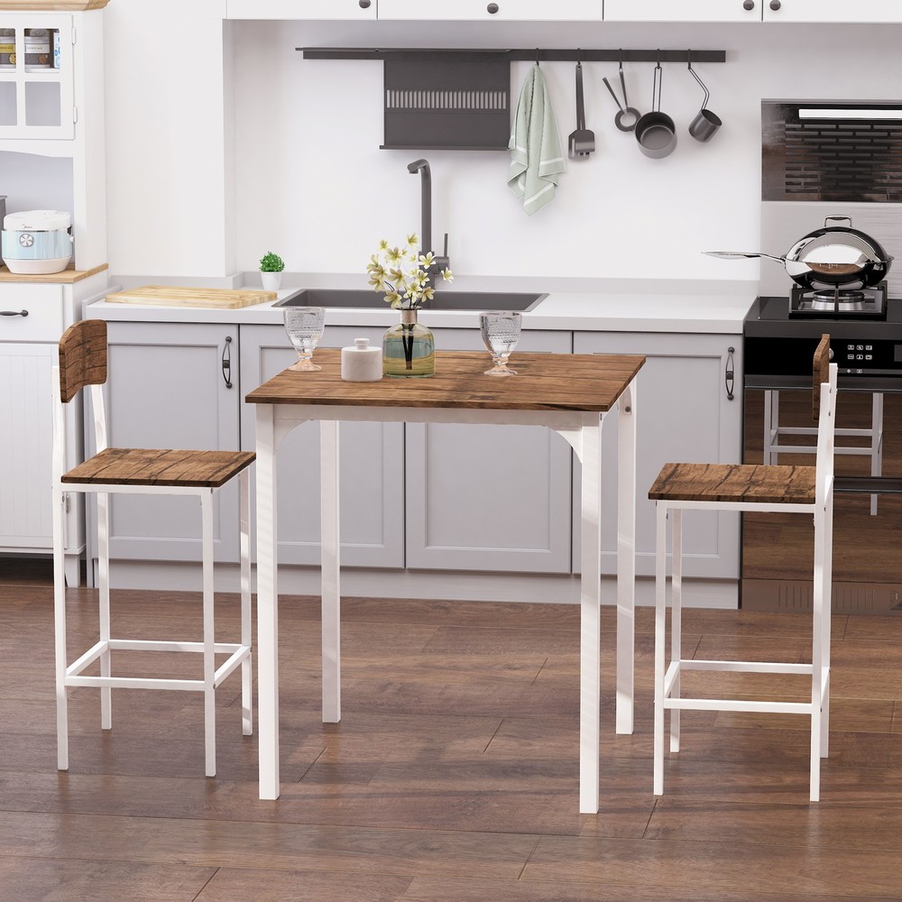 3PCS Dining Table Set Pub Table and 2 Chairs