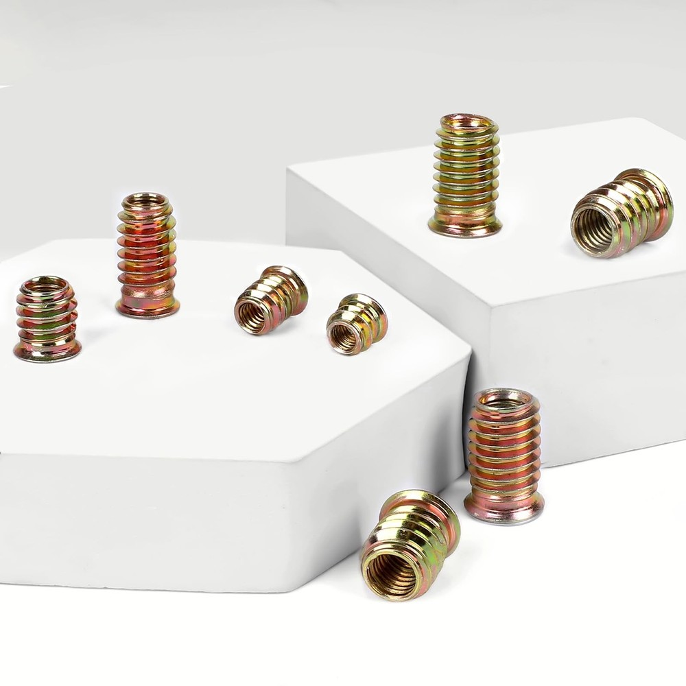 30 PCS M6-1.0 x 25mm Threaded Inserts for Wood Professional Threaded Insert N...