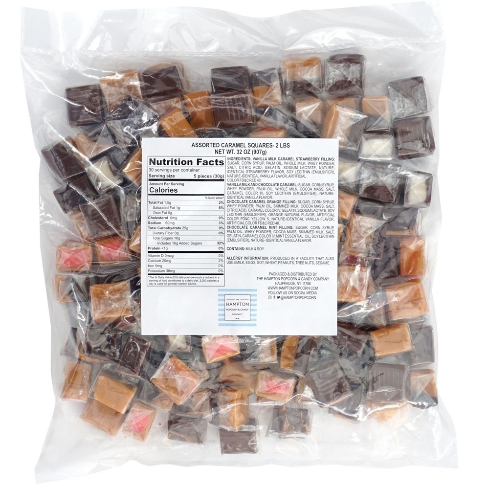 Assorted Caramel Squares Candy, 2 Pound Bulk Bag (Approximately 125 pieces),...