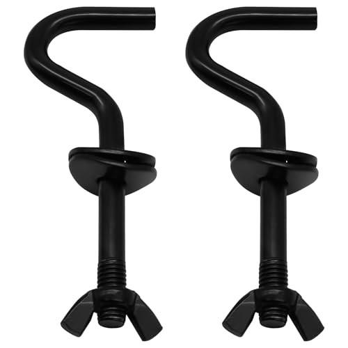 2Pcs Heavy Duty Replacement Hooks Holding Hammock, 3/8 Inch Diameter, Black