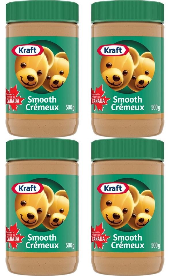 Kraft Smooth Peanut Butter, 500g (4 Pack)
