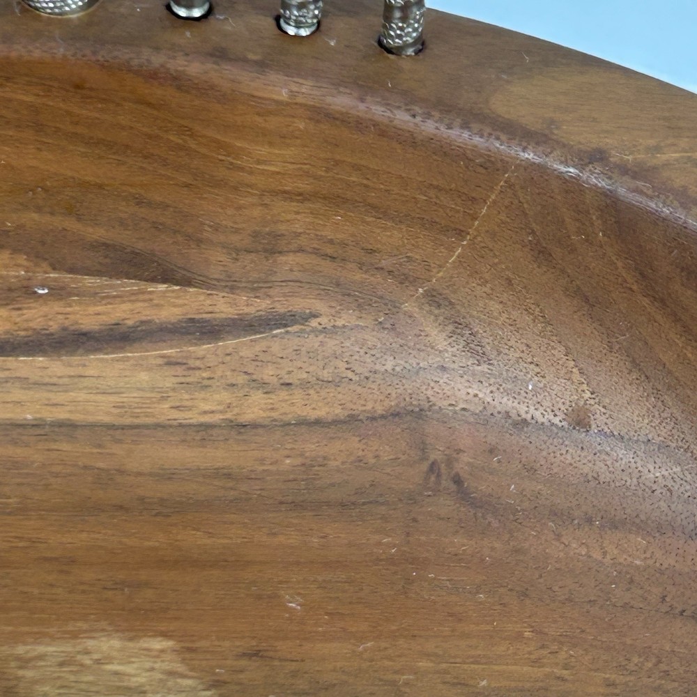 Large 11" Vintage MCM Vernon Co Gunstock Solid Walnut Nut Bowl Set Complete