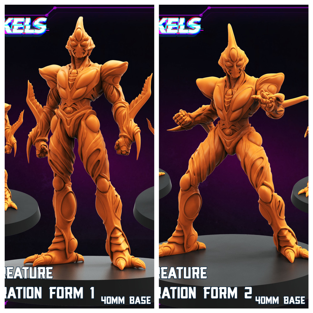 3D Printed Papsikels Battle Creature Collaboration Form Set October 2024