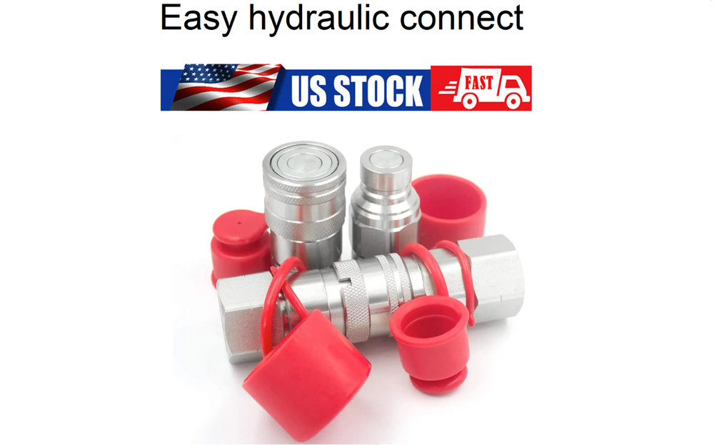 3/4 NPT Flat Face Hydraulic Quick Connect Coupler Coupling Skid Steer 2 Sets
