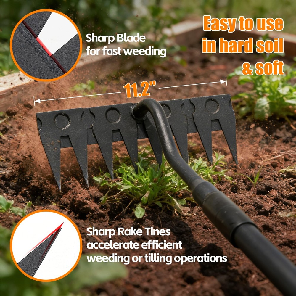 Manual Weeder Tool, 56" Weed Puller Tool with Sharp Blade, 11" Wide Heavy Dut...