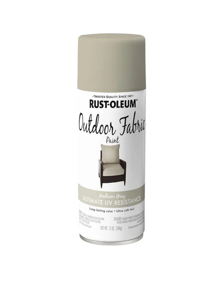 2 Cans Rust-Oleum Specialty Fabric Spray Paint, Medium Gray, 12 Oz.