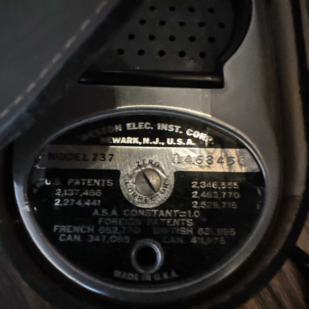 Weston Master III Universal Exposure Meter Model 737 Light Meter With Case