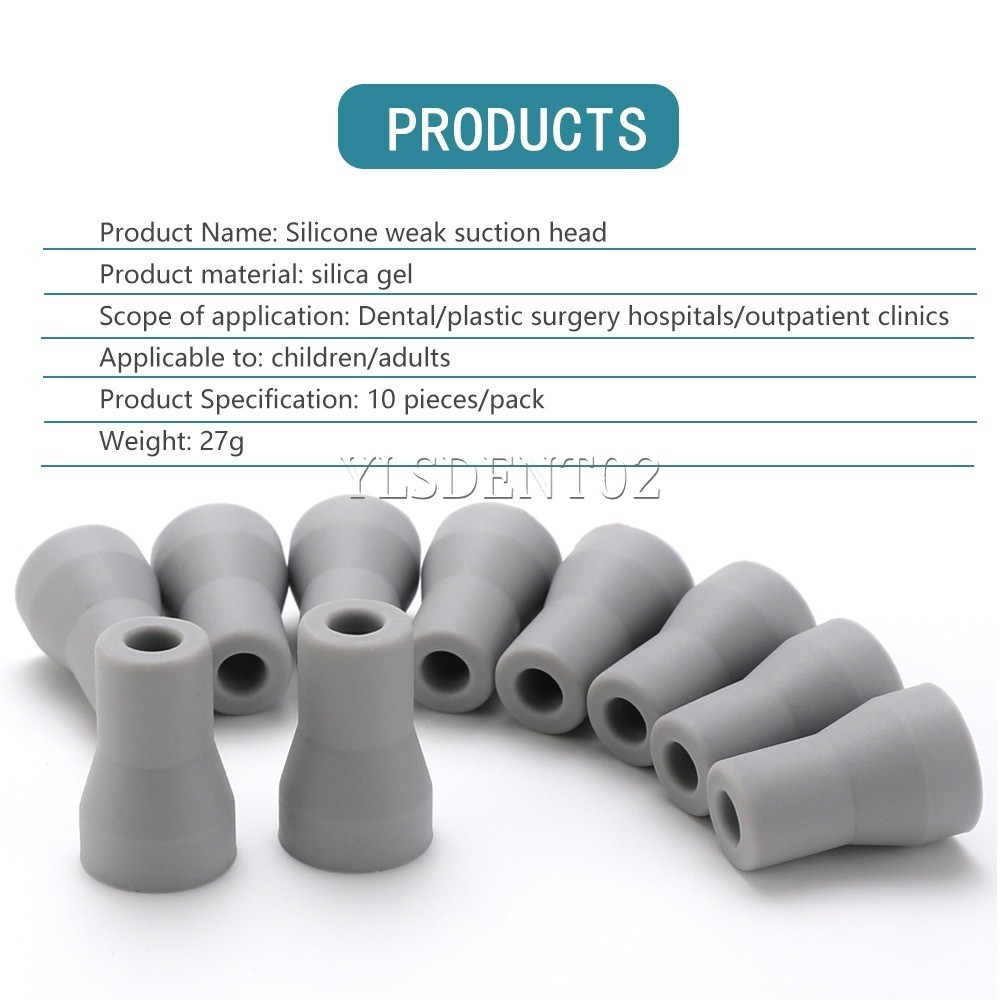 10X Dental Saliva Ejector Tip Snap Adapter Rubber Weak Suction Replacement