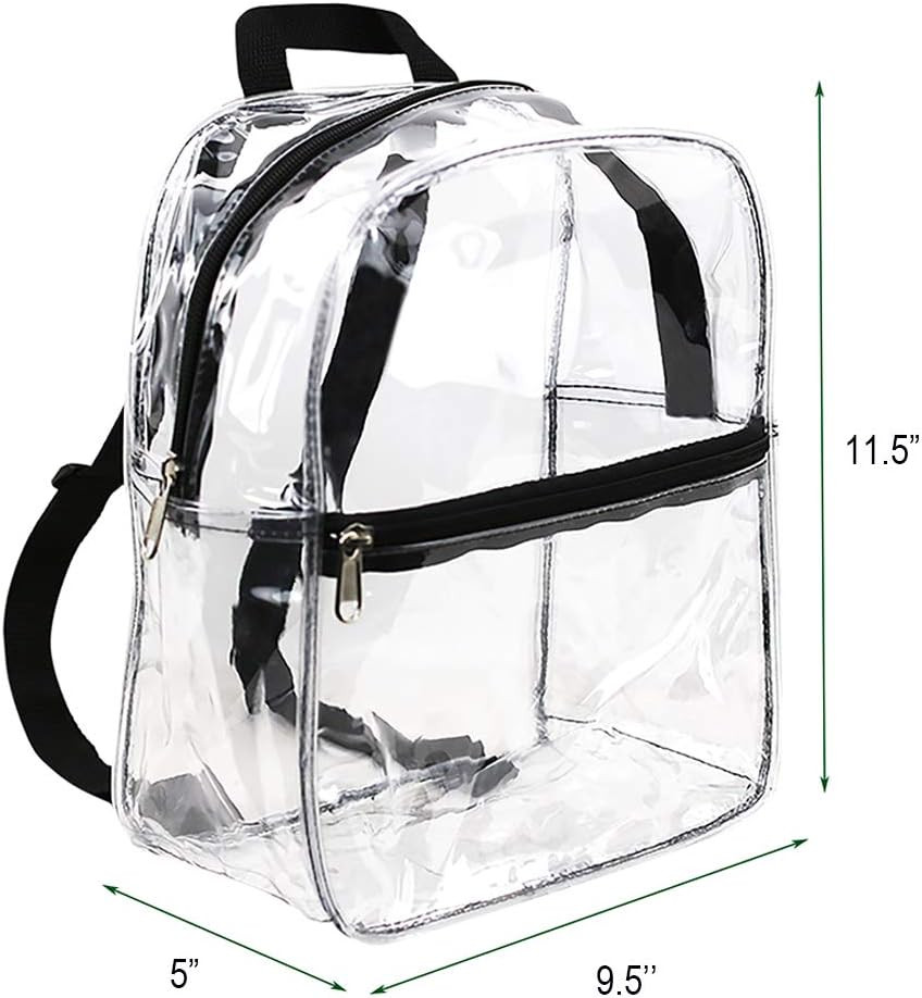 Stadium Approved Clear Mini Backpack, Heavy Duty Cold-Resistant Transparent PVC