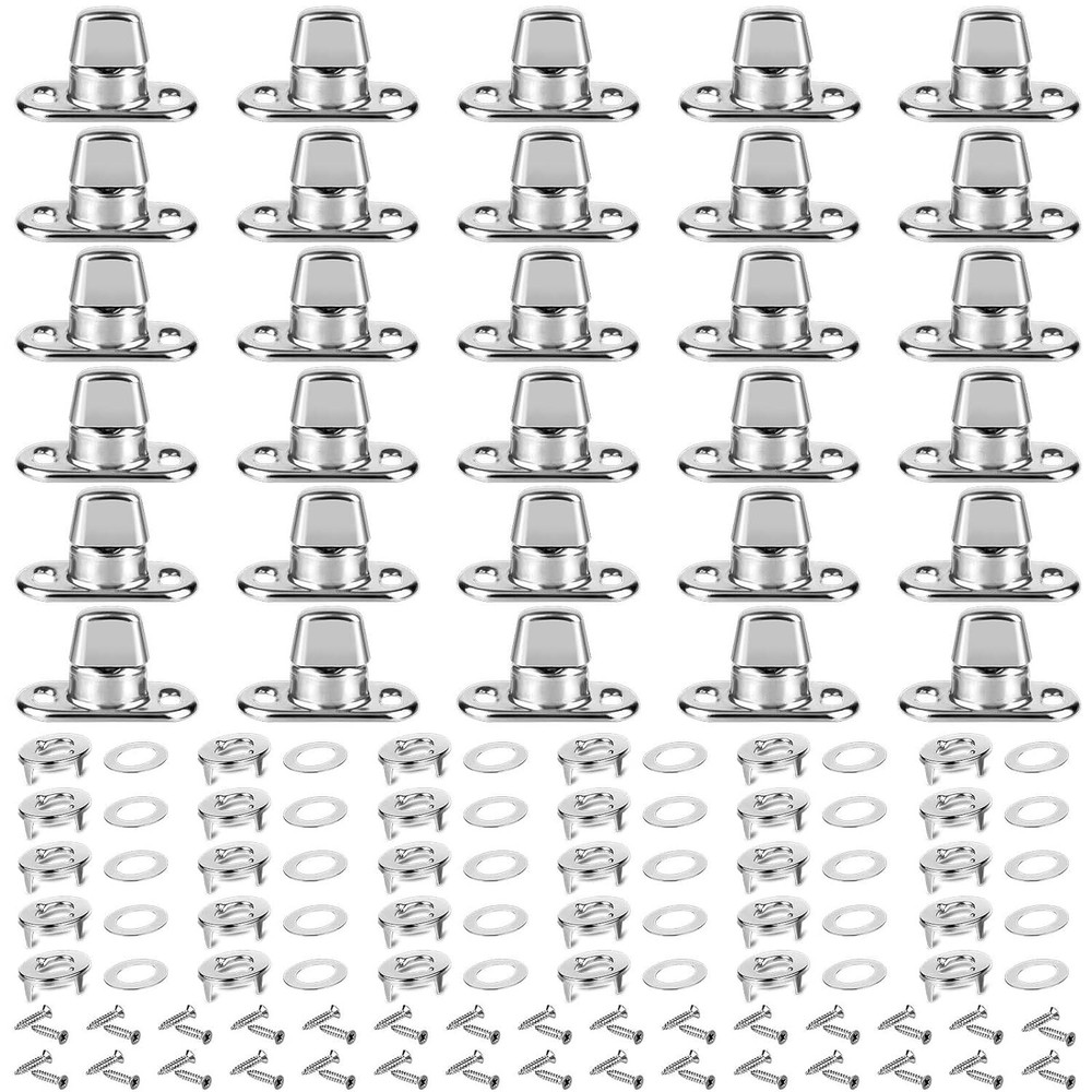30 Sets Canvas Twist Lock Fasteners Turn Button Fasteners Eyelet and Stud