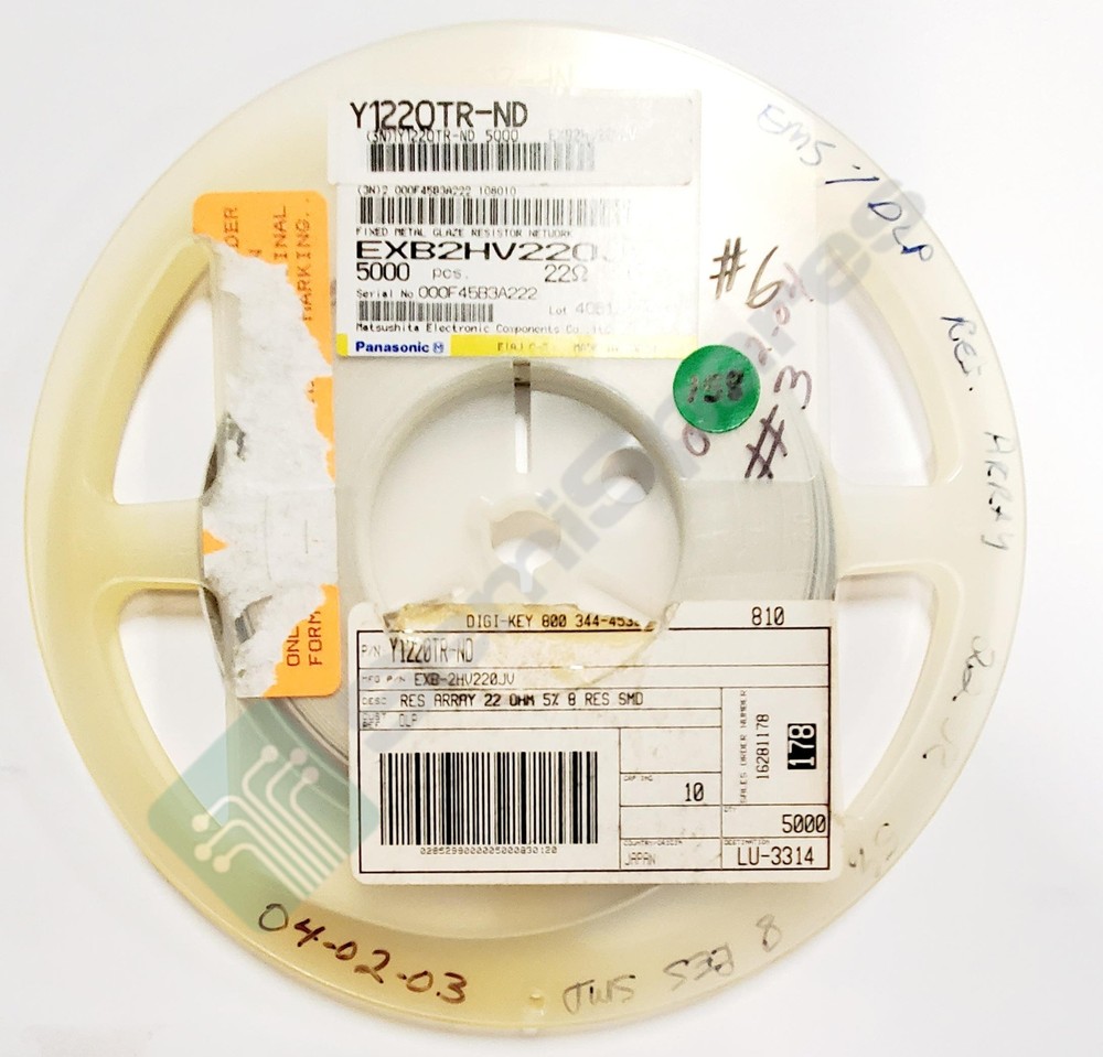 PANASONIC EXB-2HV220JV RES ARRAY 8 RES 22 OHM, 11,200 pcs.