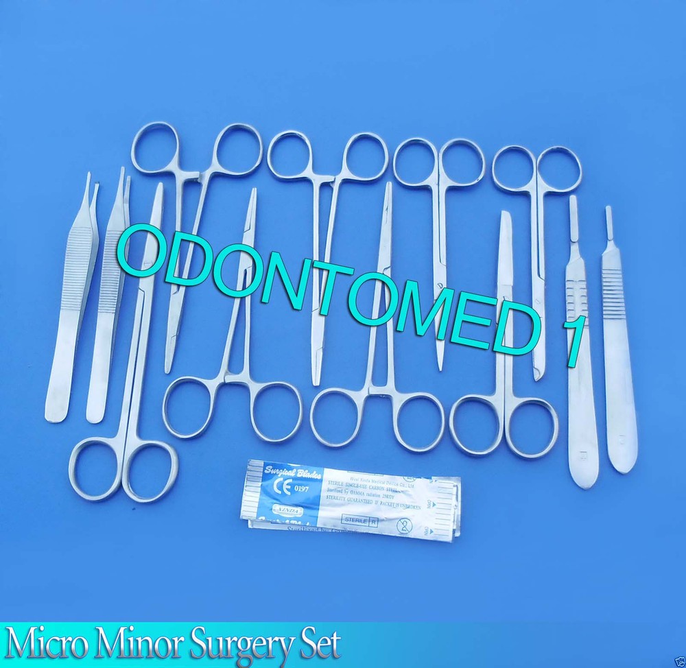 13 PC O.R GRADE MINOR MICRO SURGERY SUTURE STUDENT SURGICAL SET KIT INSTRUMENTS