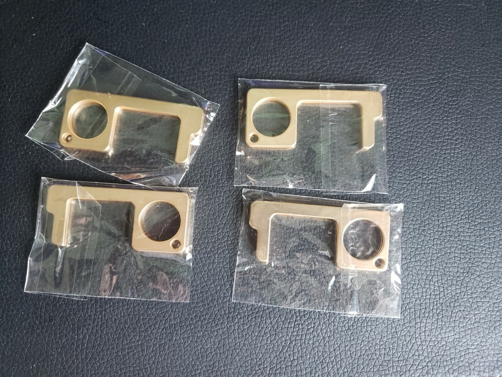 4 Pack Touchless Antimicrobial Door Opener Hook No Touch Tool Avoid Germs Gold