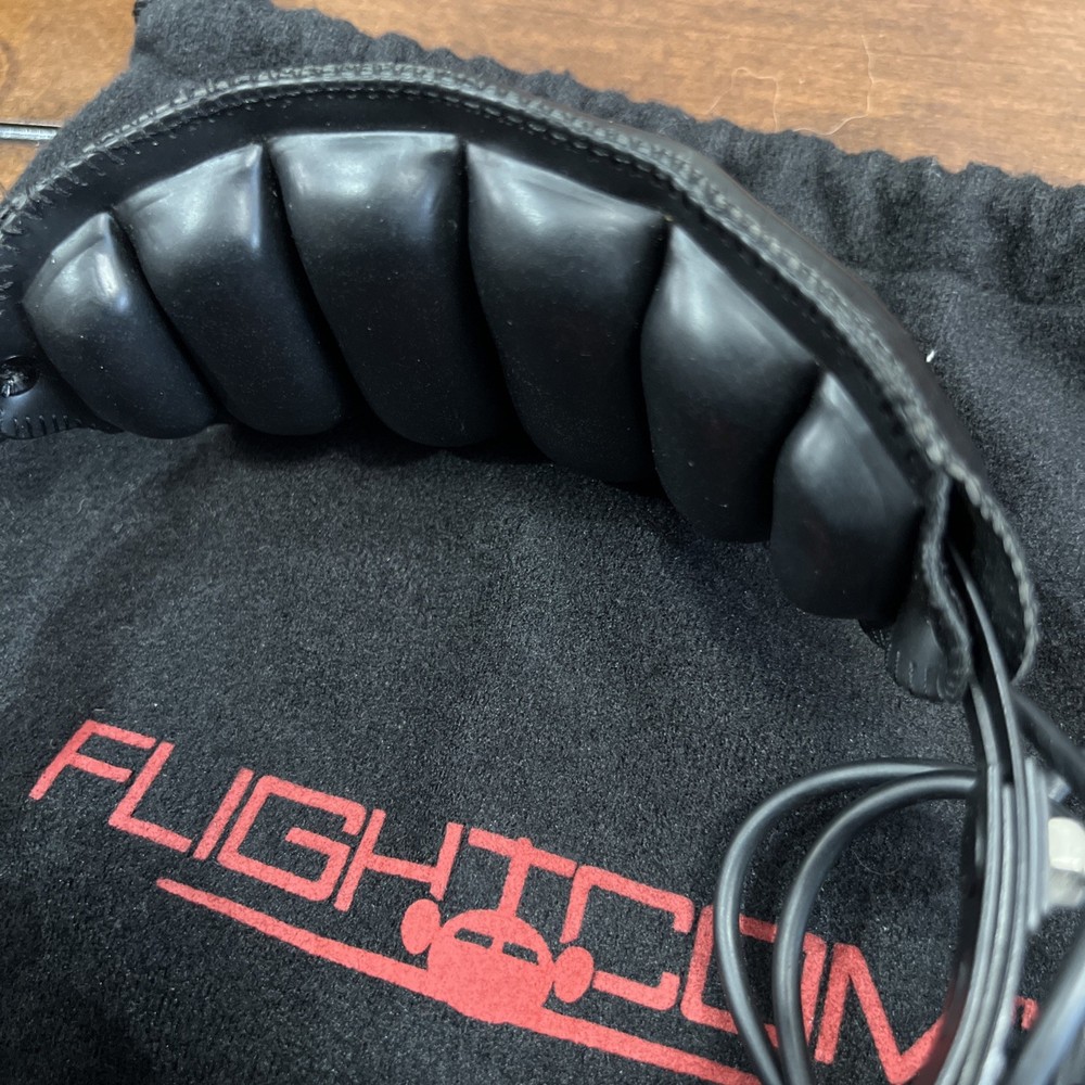 FLIGHTCOM BLACKHAWK 5DX AVIATION HEADSET NICE CONDITION