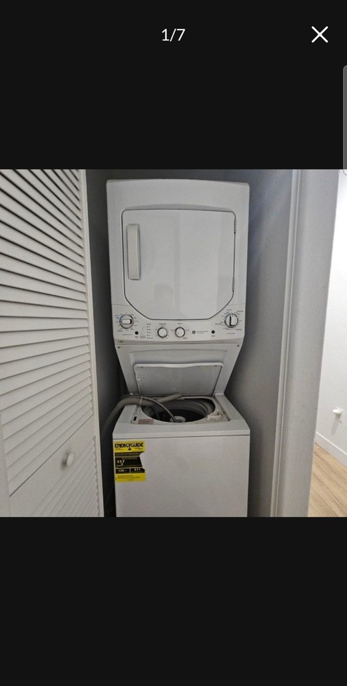 GE GUD27ESSMWW Electric Stackable Washer Dryer White Top/Front Load