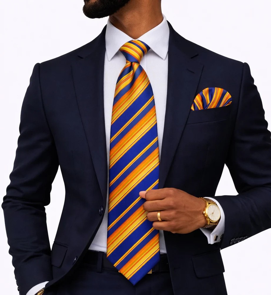 LUXOR STRIPE - TIE & POCKET SQAURE