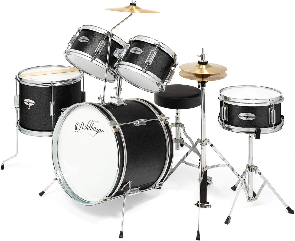 5-Piece Complete Junior Drum Set with Genuine Brass Cymbals - Advanced Beginner