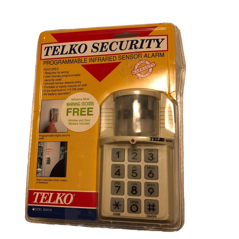 Telko Security Programmable Infrared Sensor Alarm S002M New From 1992 @B