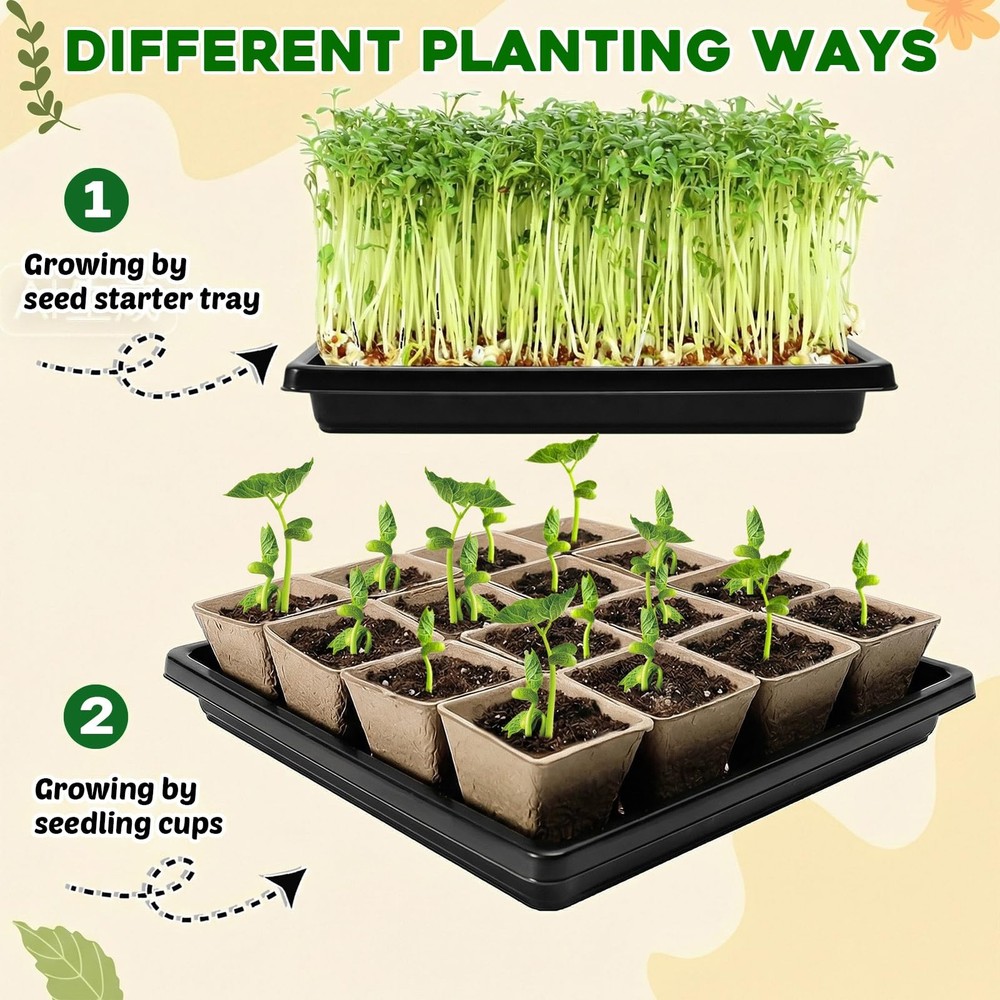 5PCS Starter Tray with 90PCS Square Peat Pots,Starter Kit with Germination Tr...