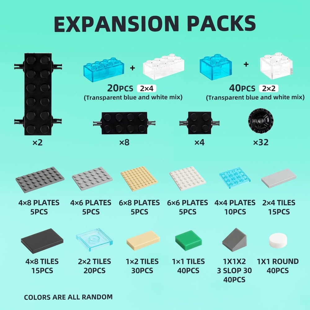 1500 Pieces Building Bricks, Classic Building Bulks with 30PCS Small Flat Pla...