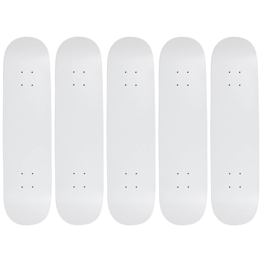 5 Pop Better Blanks 8" Skateboard Pro decks - Dip White