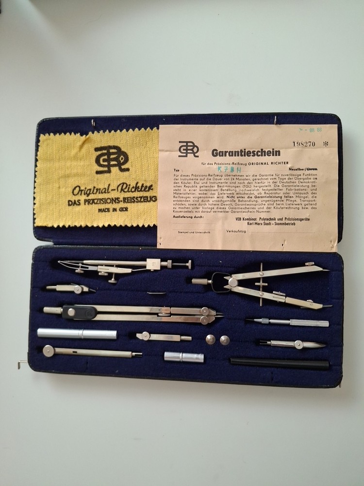 Vintage Drafting Tools Set Made In  GDR