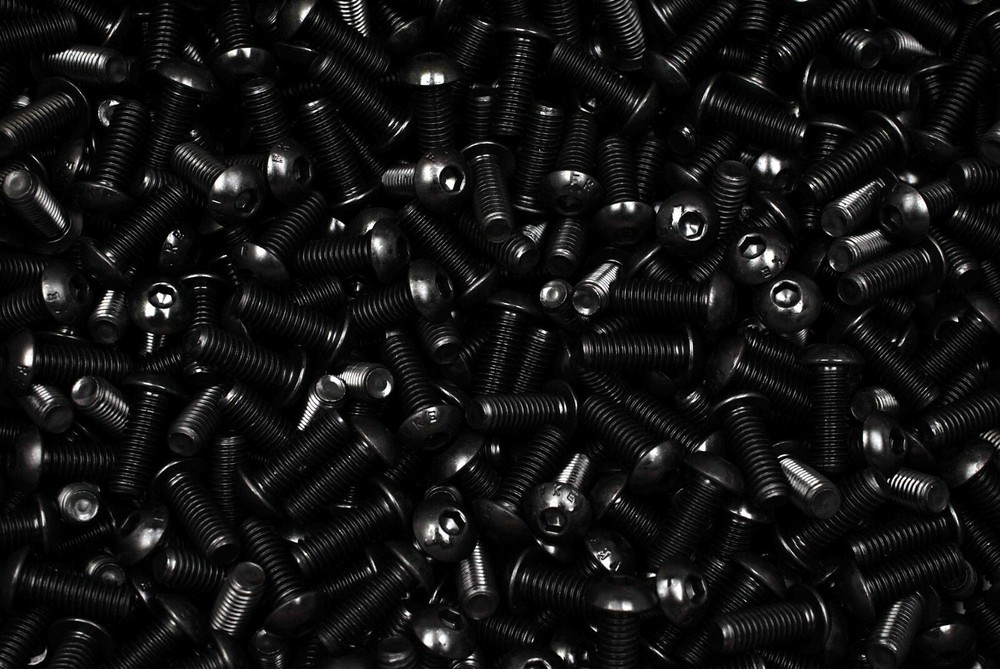 (100) Button Head 3/8-16 x 1 Socket Cap Screws BHCS Allen Bolt Plain Black