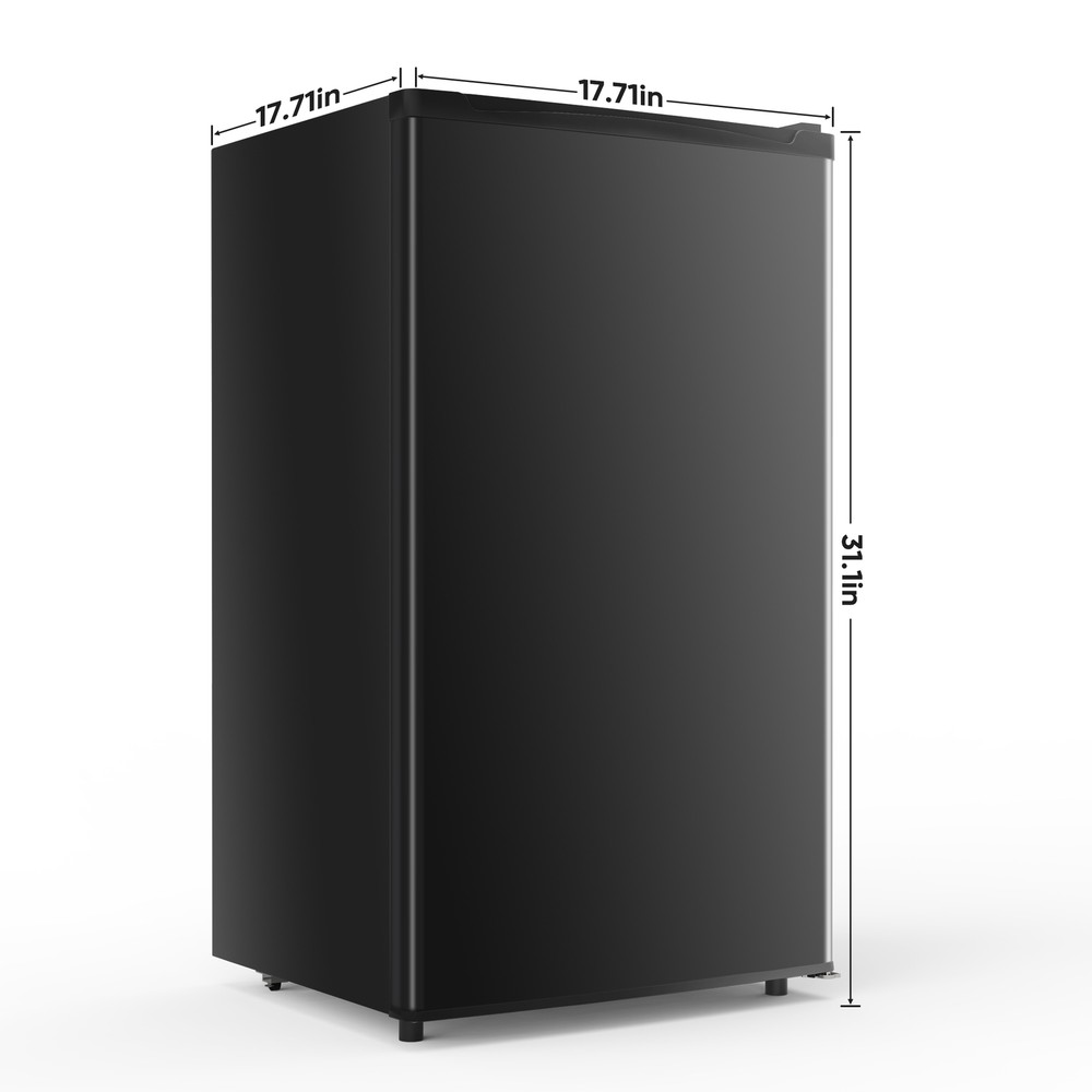 Quiet Mini Fridge with Freezer Compartment, Single Door Design