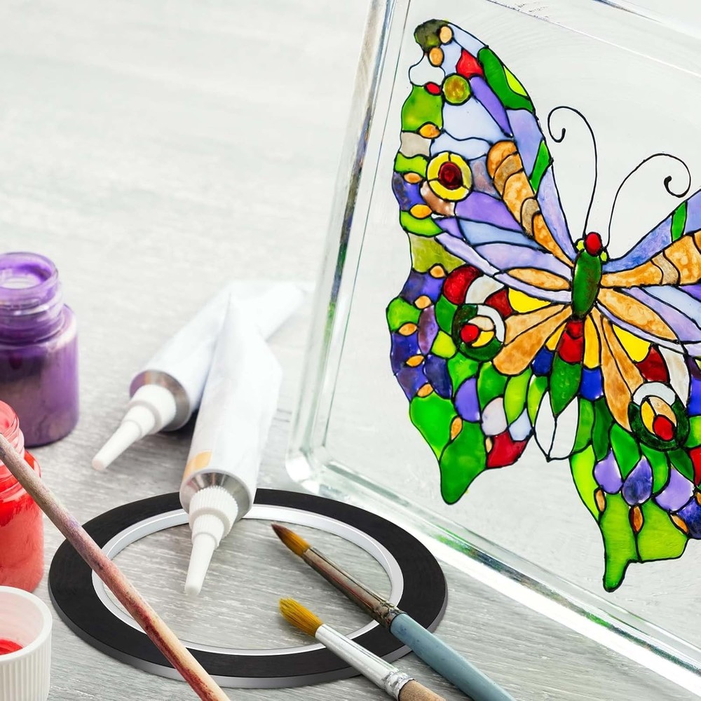 Versatile 216ft Black Thin PET Stained Glass Strips for Creative Window Designs