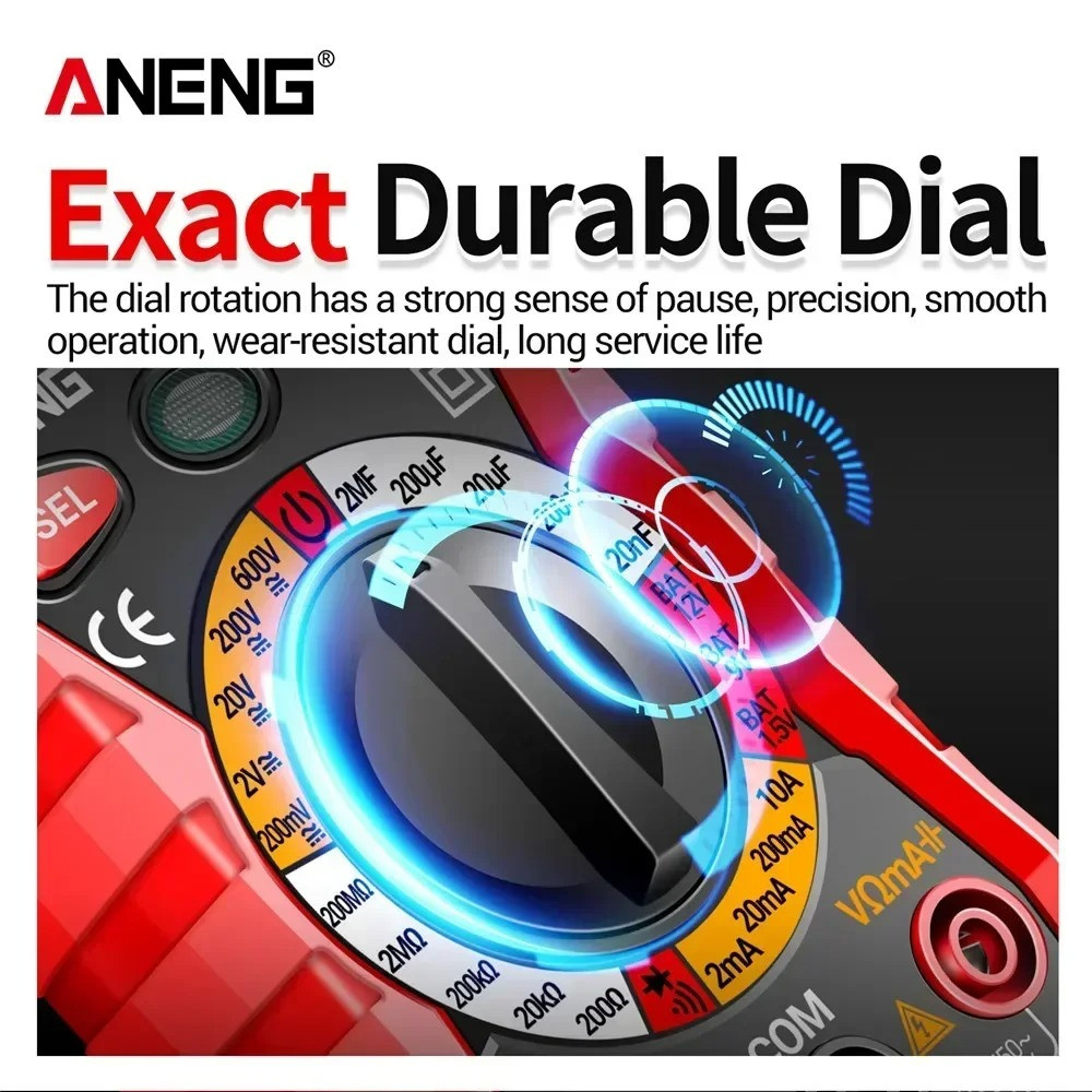 ANENG Digital Multimeter with Case,DC AC Voltmeter,Ohm Volt Amp Meter,Measures