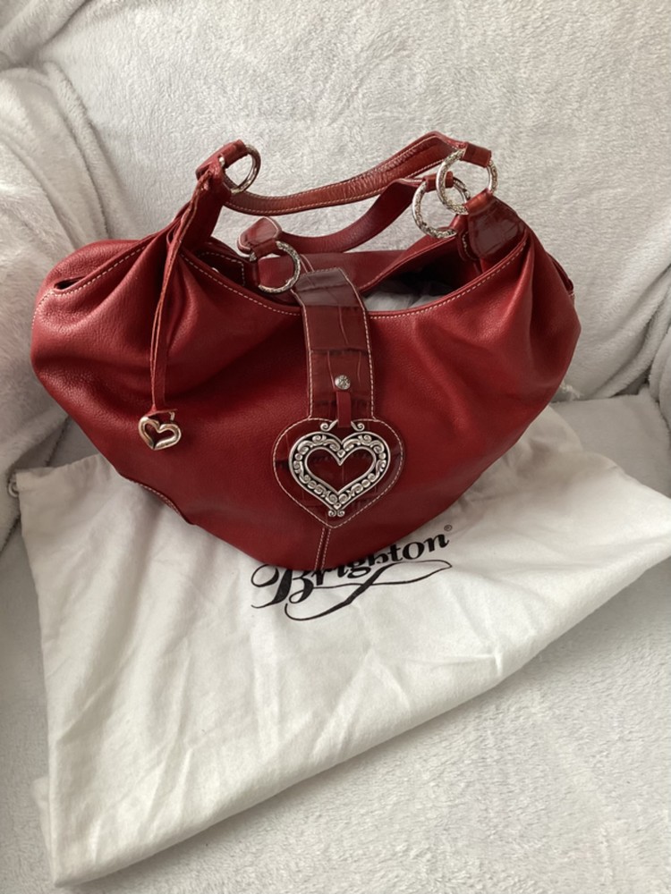 brighton red leather purse handbag bag
