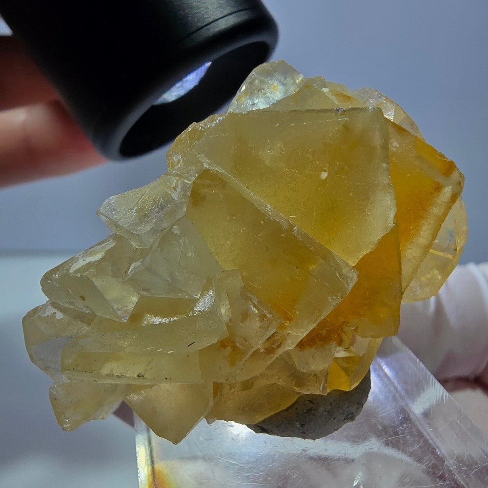 Phantom Fluorite Cube Specimen, yellow Okorusu, Namibia 43*29*17mm