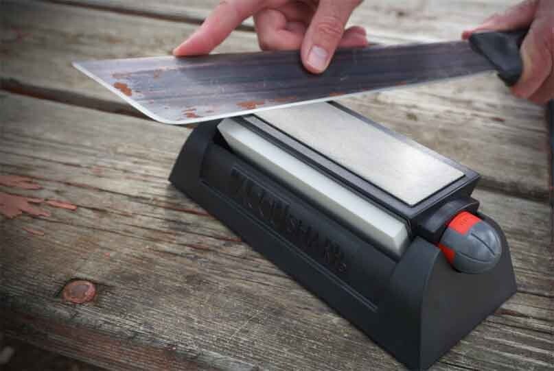 NEW AccuSharp DELUXE Tri-Stone Sharpener System 025C Bench Stone Sharpening Kit