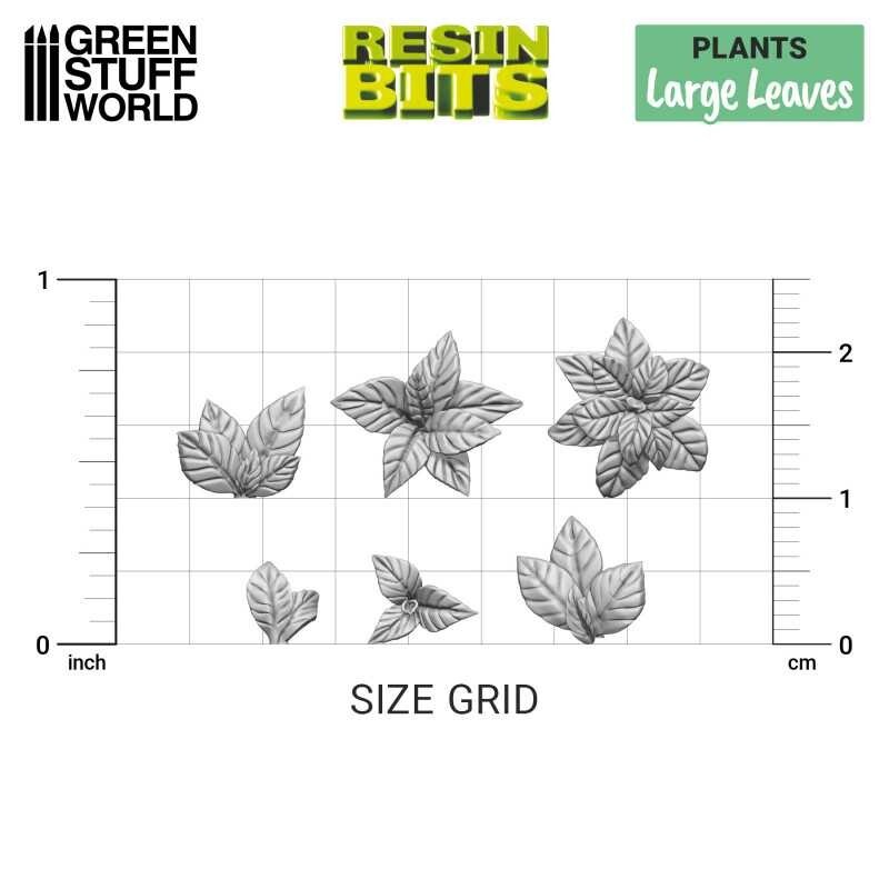 3D printed set - Large Leaves - Resin 40K Sigmar Decor Modelling Wargames