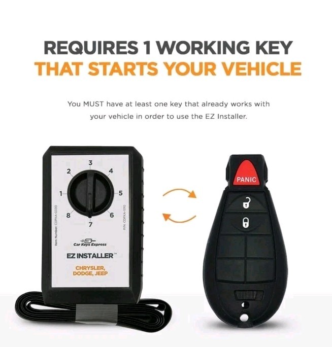 Simple Key, Key Fob and Key Programmer with Interchangeable 3 & 4 Button