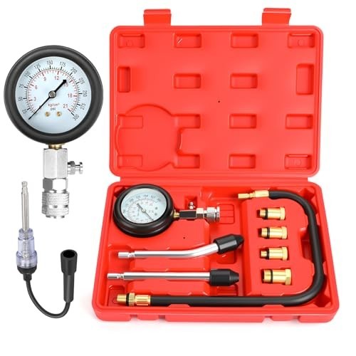 9pcs Compression Tester & Spark Plug Tester - 300PSI Engine Cylinder Gauge Tool