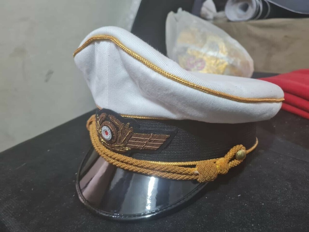 WW2 GERMAN LUFTWAFFE "GENERAL CRUSHER CAP (SUPERB AGED REPLICA) FULL SET!