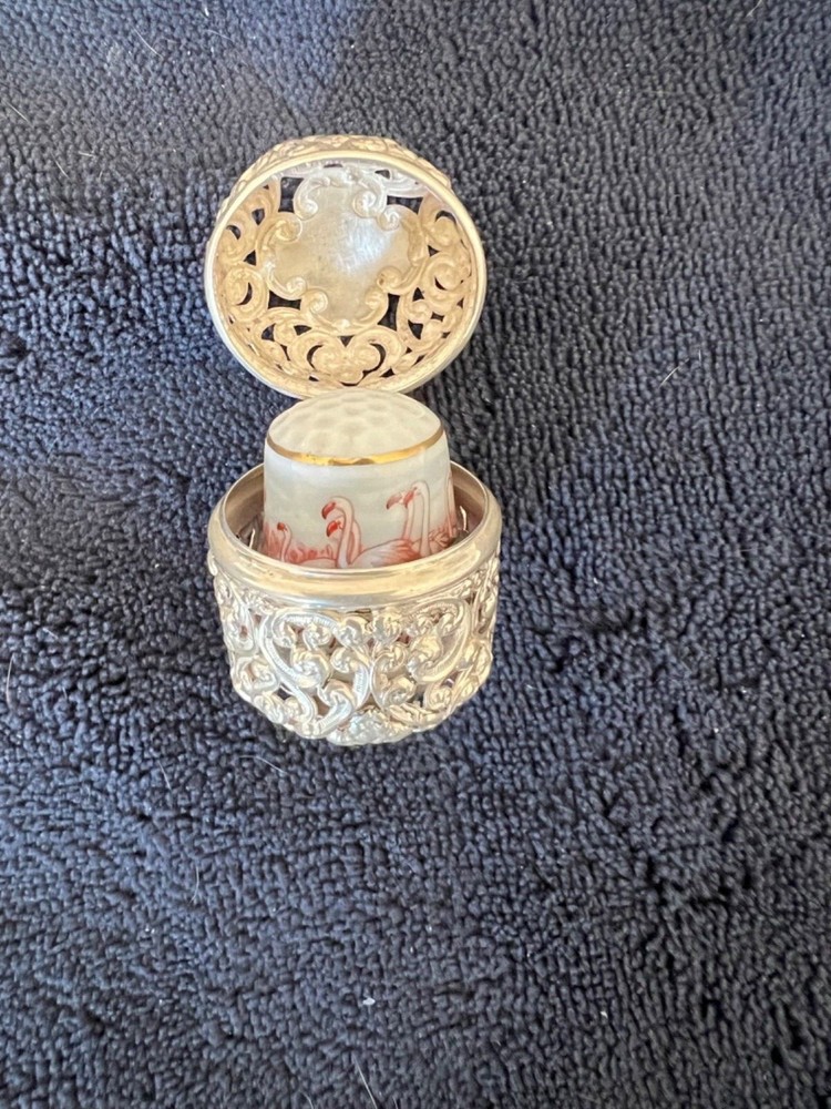 Sterling silver thimble holder
