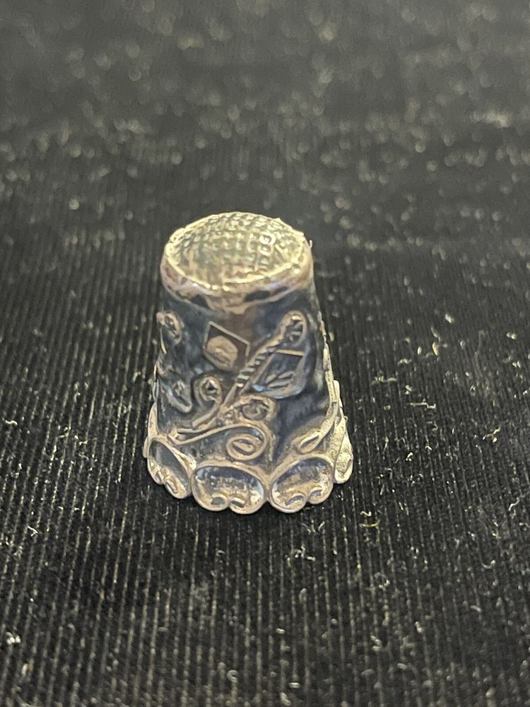 Vintage Sterling Silver Butterfly carved Thimble