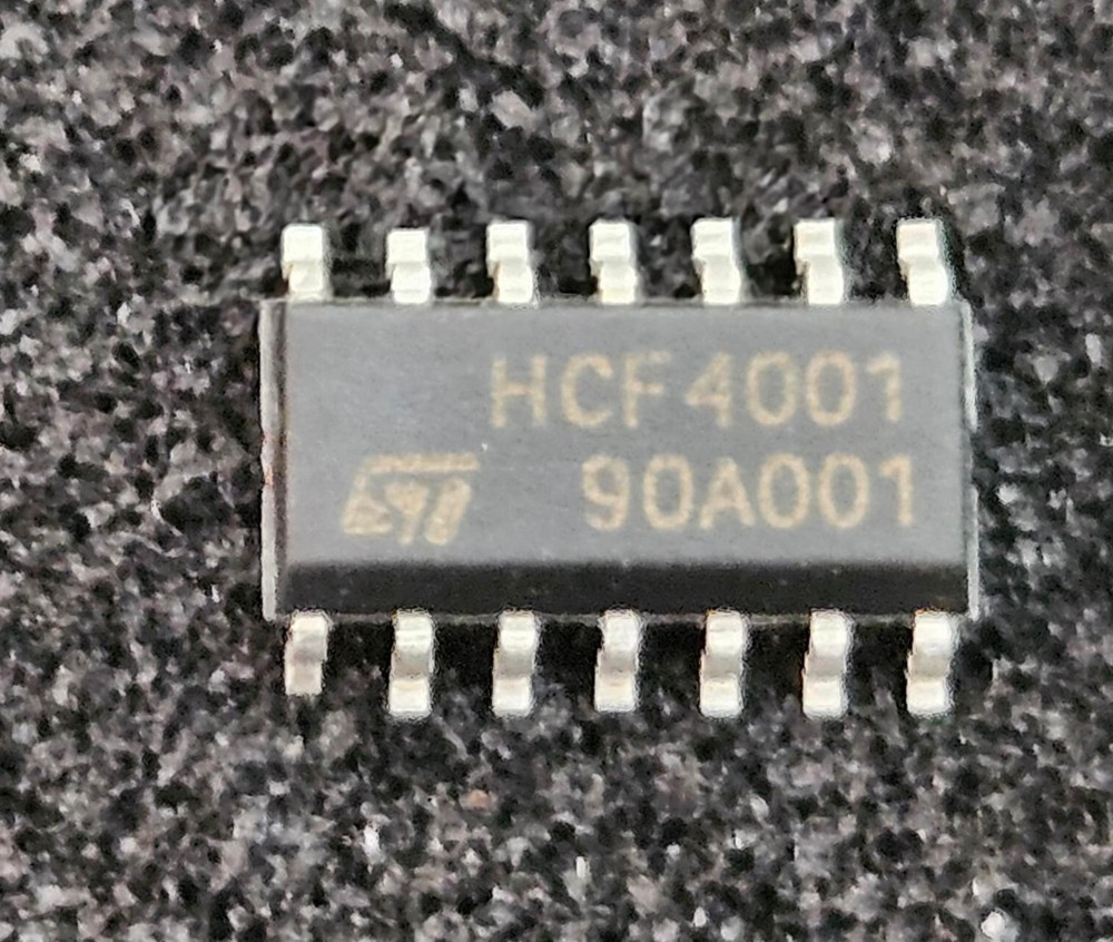 HCF4001BM,  Quad 2 Input NOR Gate,  ST Micro  SOIC-14,   Qty- 5 pcs