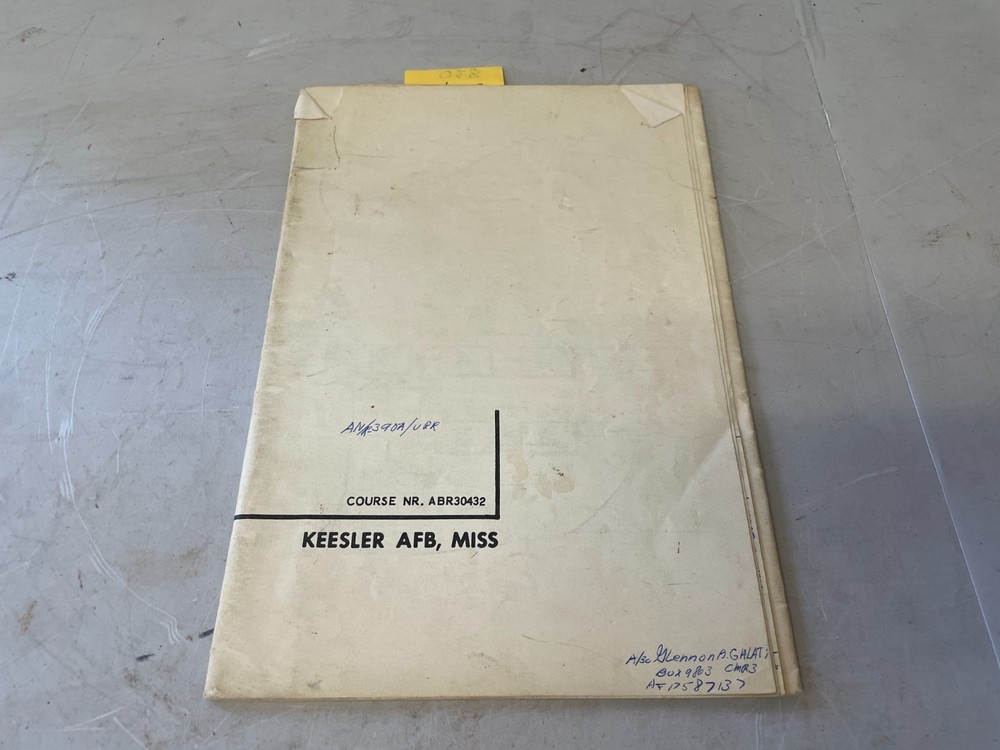 USAF Air Training Command HF Receiver Charts Ground Comms Book Manual