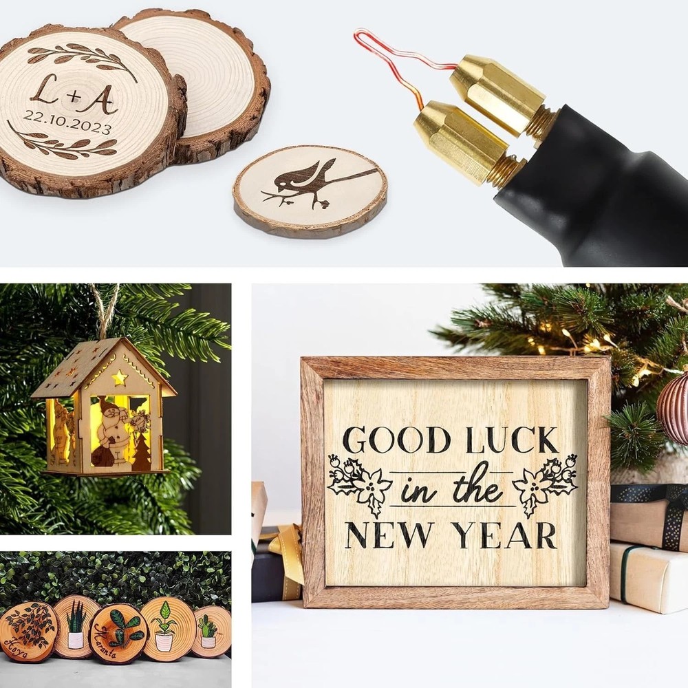60W Wood Burning Kit Pro Pyrography Tool with 20 Tips, Adjustable Temperature